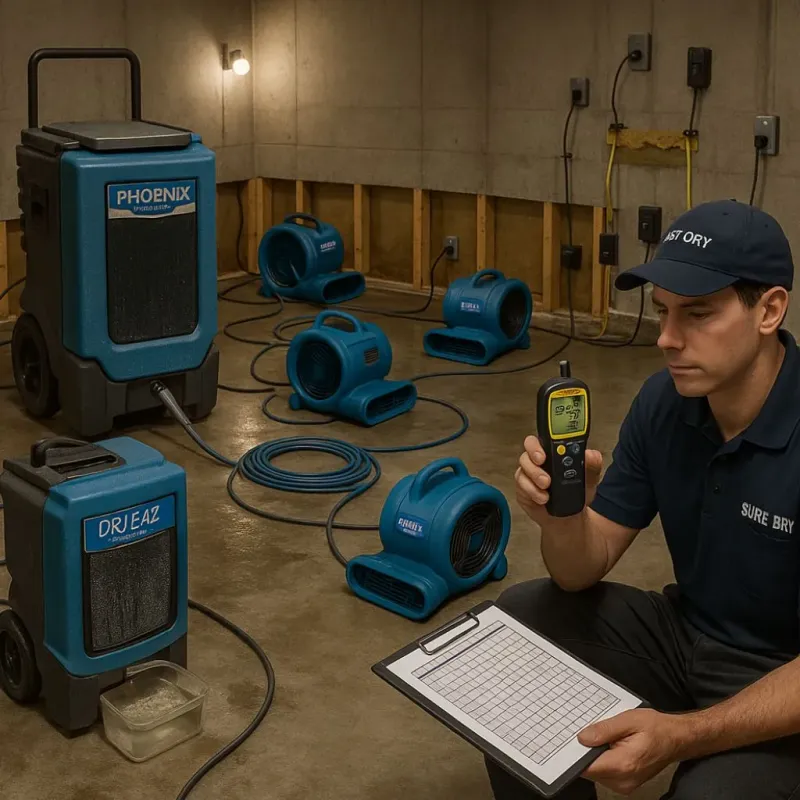 Structural Drying and Dehumidification process in Kenwood, OK